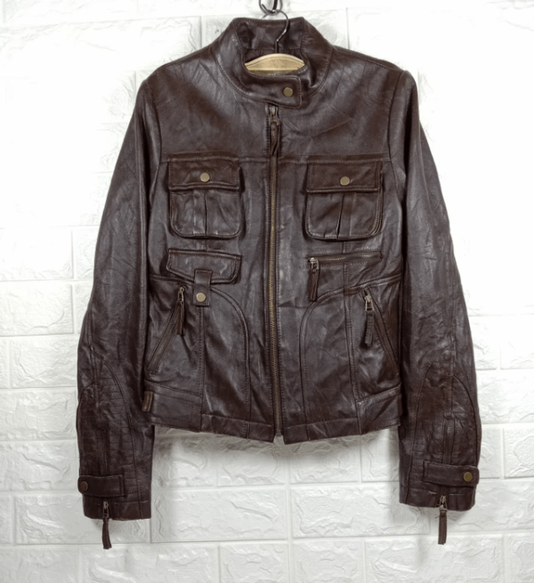 Mens 1st Avenue Korean Style Leather Jacket