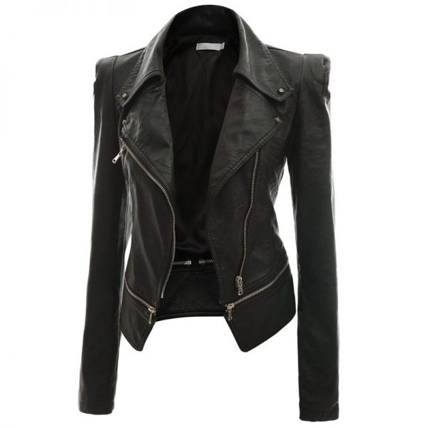 Women In Black Alabama Slim Fit Leather Jacket