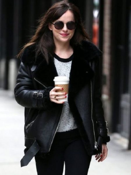 American Actress Dakota Johnson Long Leather Jacket - Color Jackets