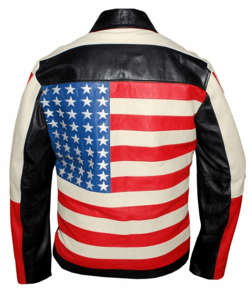 American Flag Biker Leather Jacket - Color Jackets