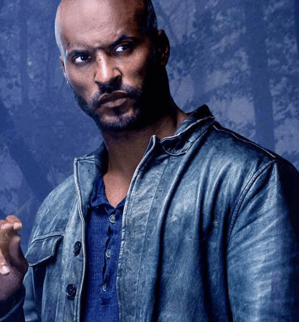 Mens American Gods S02 Shadow Moon Ricky Whittle Blue Leather Jacket - Image 2