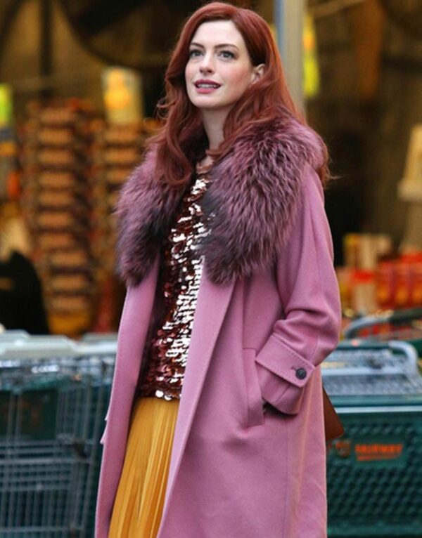 Anne Hathaway Modern Love Wool Blend Long Coat