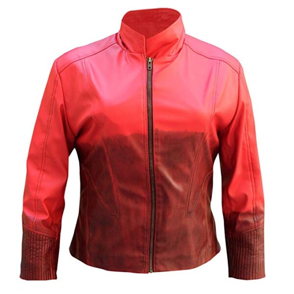 Avengers Age Of Ultron Scarlett Witch Red Leather Jacket