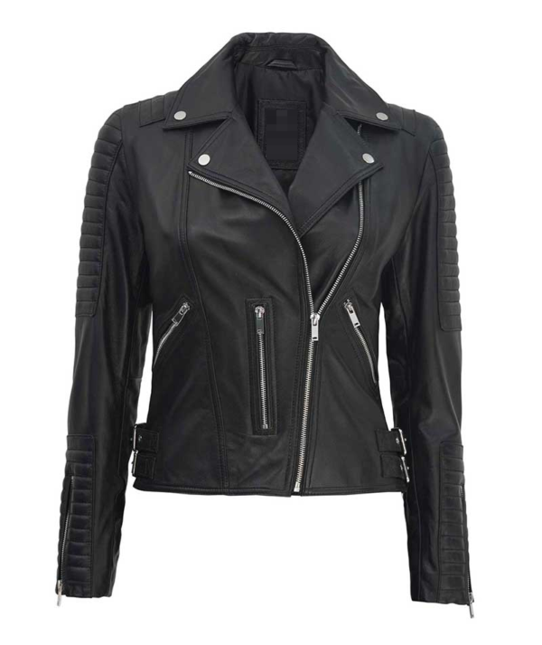 Women's Bari Quilted Moto Leather Jacket