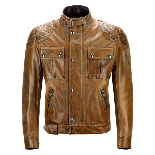 Belstaff Brooklands Burnt Cuero Leather Jacket