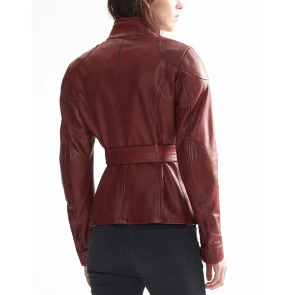 Belstaff Trialmaster Pro Red Leather Ladies Jacket - Image 2