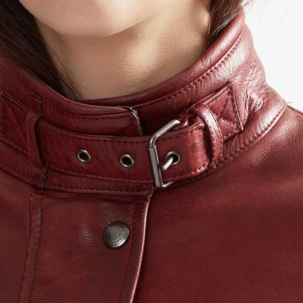 Belstaff Trialmaster Pro Red Leather Ladies Jacket - Image 3