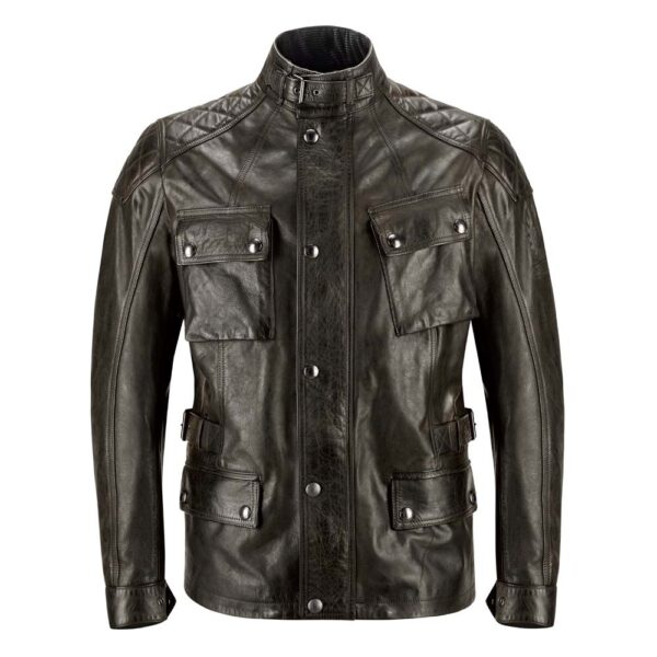 Belstaff Turner Antique Black Leather Jacket