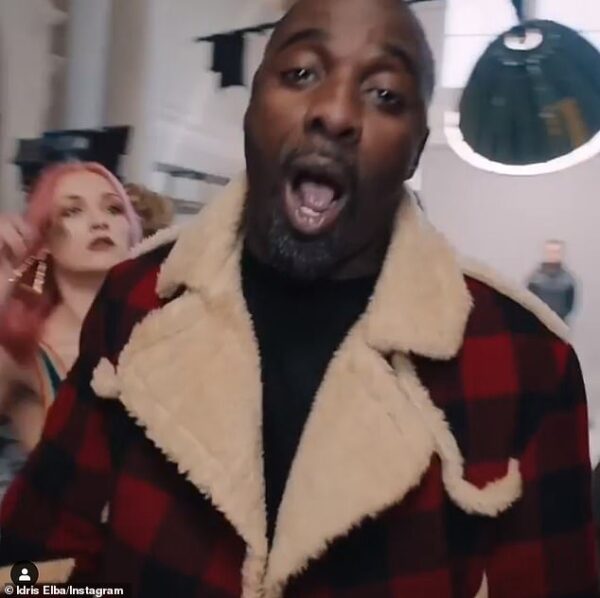 Boasty Song idris elba Red Shearling Cotton Long Coat