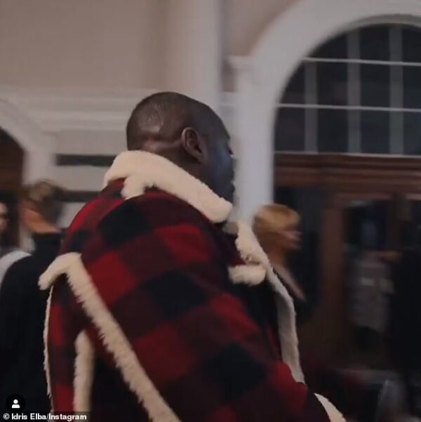 Boasty Song idris elba Red Shearling Cotton Long Coat - Image 2