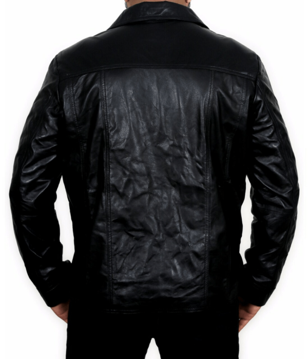 Mens Brad Pitt Killing Them Softly Leather Jacket - Image 4