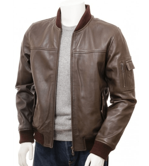 Classic Elegant Bomber Leather Jacket - Color Jackets