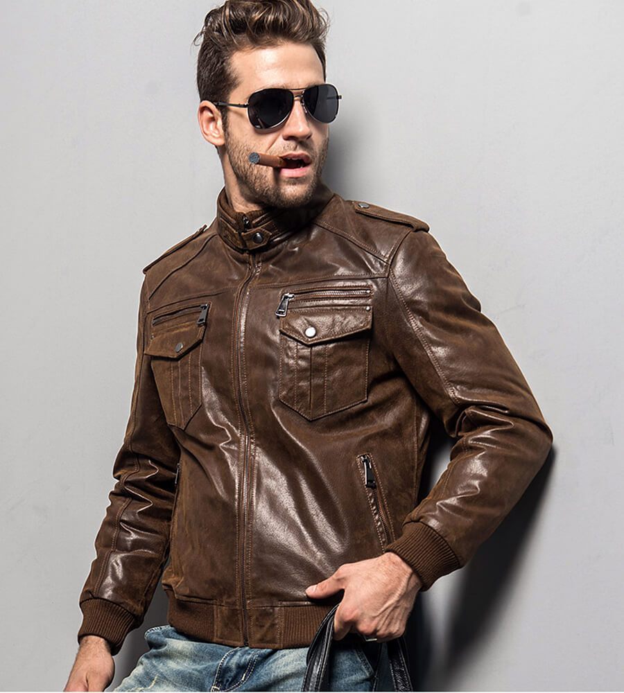 Pure Dark Brown Leather Jacket Mens Style - Color Jackets