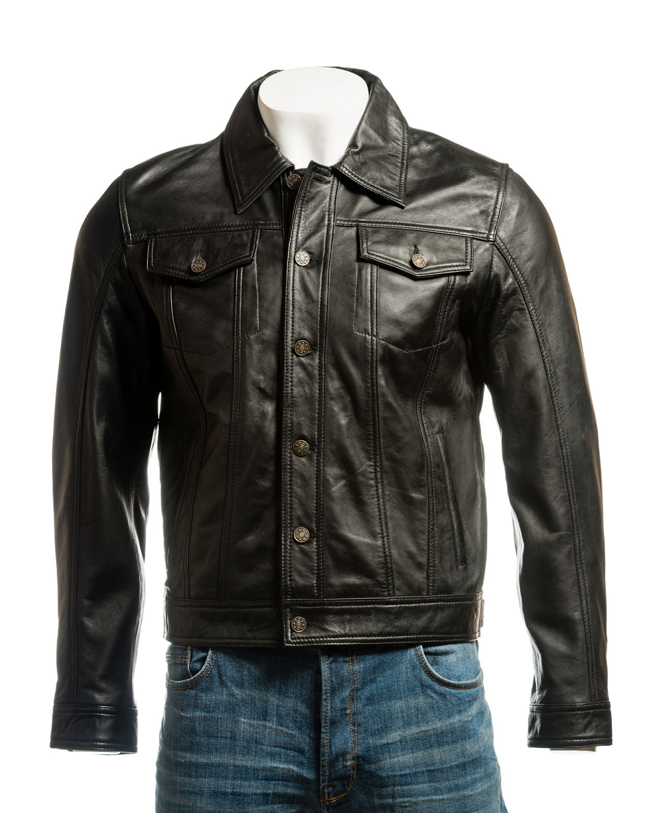Denim Black Style Leather Jacket - Color Jackets