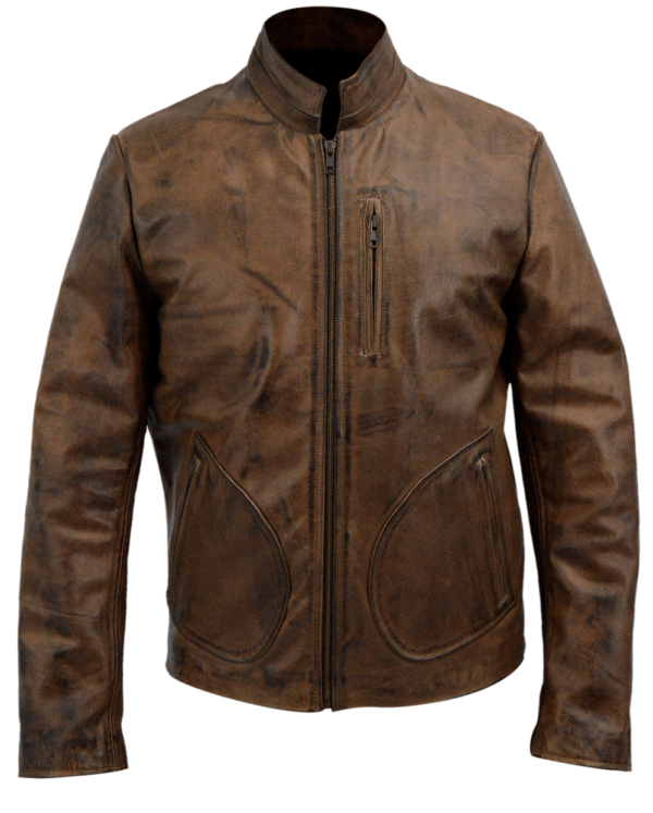 Mens Dwayne Johnson Rampage Brown Leather Jacket