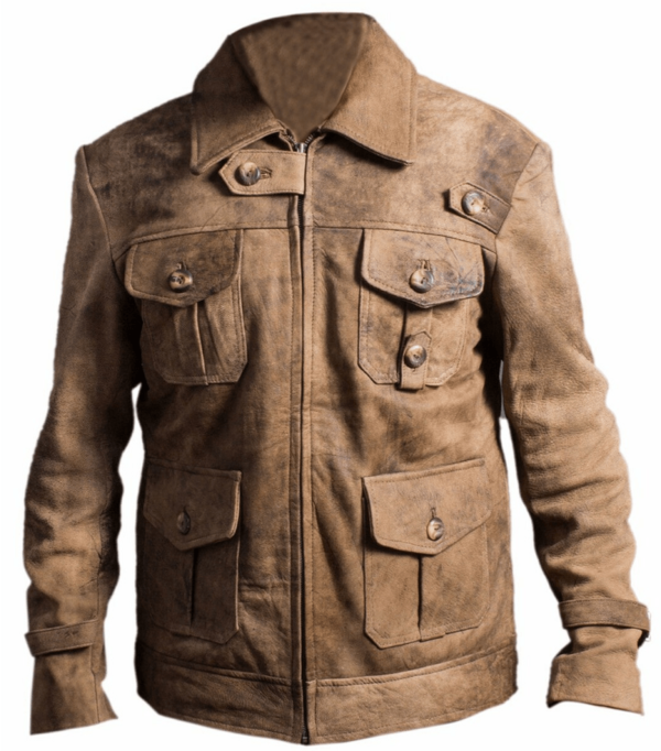 The Expendables 2 Jason Statham Distressed Look Leather Jacket