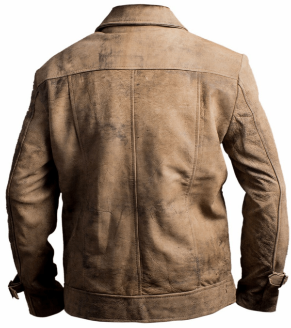 The Expendables 2 Jason Statham Distressed Look Leather Jacket - Image 3