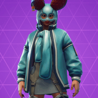 Mens Fortnite Flapjackie Skin Light Blue Leather Jacket