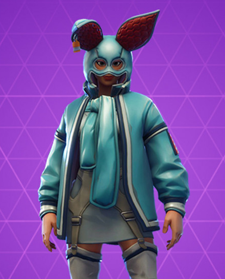 Mens Fortnite Flapjackie Skin Light Blue Leather Jacket