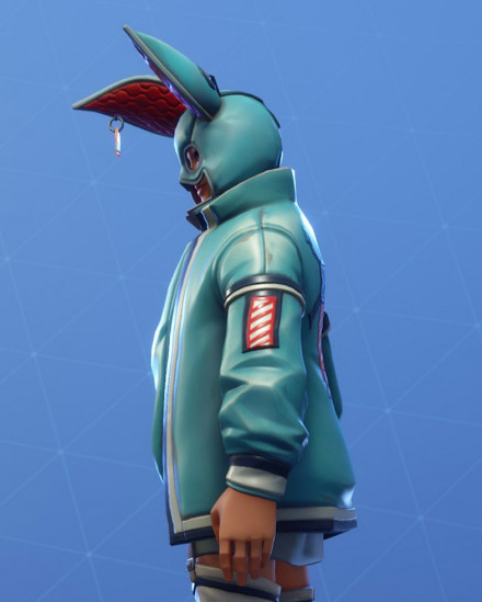 Mens Fortnite Flapjackie Skin Light Blue Leather Jacket - Image 3
