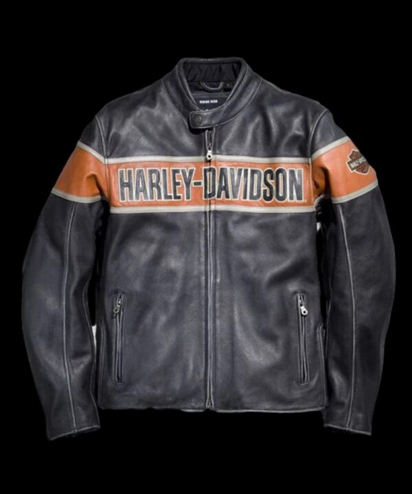 Harley Davidson Mens Black Faux Leather Jacket