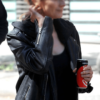 Jessica Chastain The 355 (2022) Mace Black Leather Jacket - Image 3