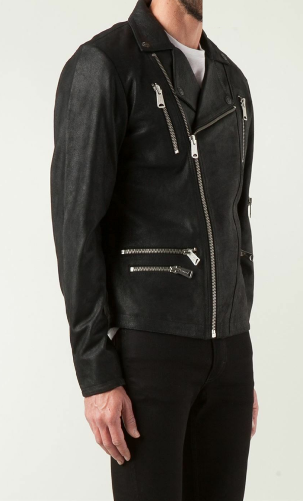 Mens Kill City Perfect Black Leather Jacket - Image 3