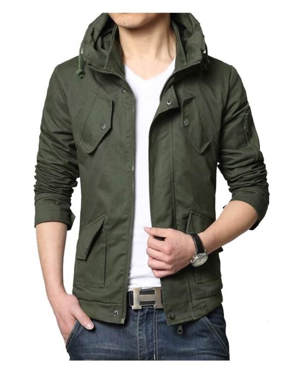 Men’s Casual Wear Spring Green Cotton Jacket