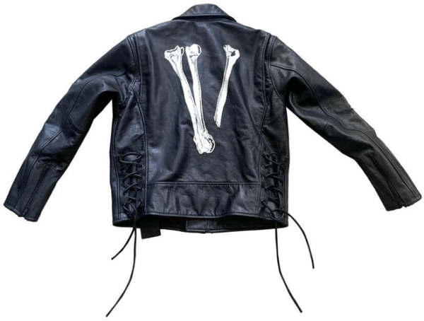 Neighborhood X Vlone Skeleton Black/white Leather Jacket - Image 2