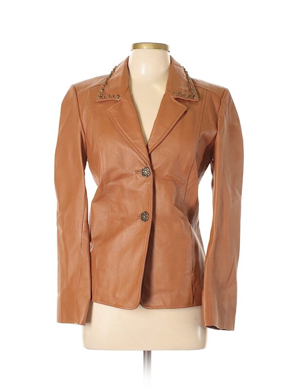 Pamela Mccoy Brown Leather Jacket