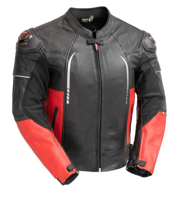 Mens Racing Black/Red Leather Jacket