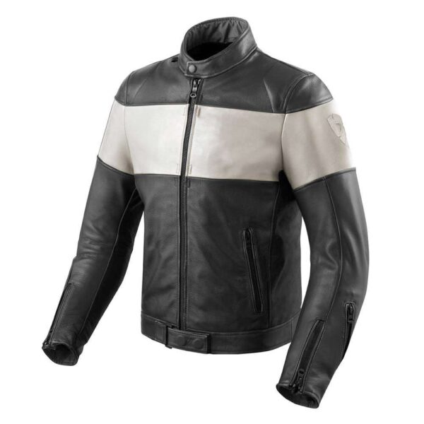 Rev'it Nova Vintage Black White Leather Jacket