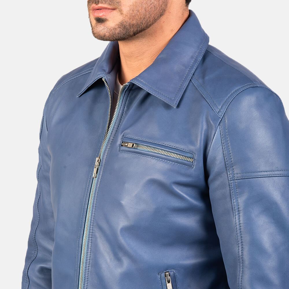 royal blue leather jacket