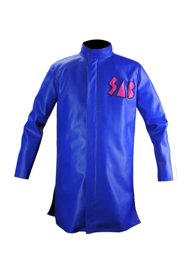 Sab Blue Leather Coat Jacket