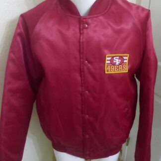 80's San Francisco Satin 49ers Bomber Leather Jacket