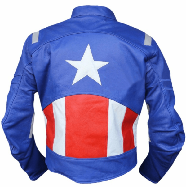 Mens Steve Rogers Captain America Leather Jacket - Image 2