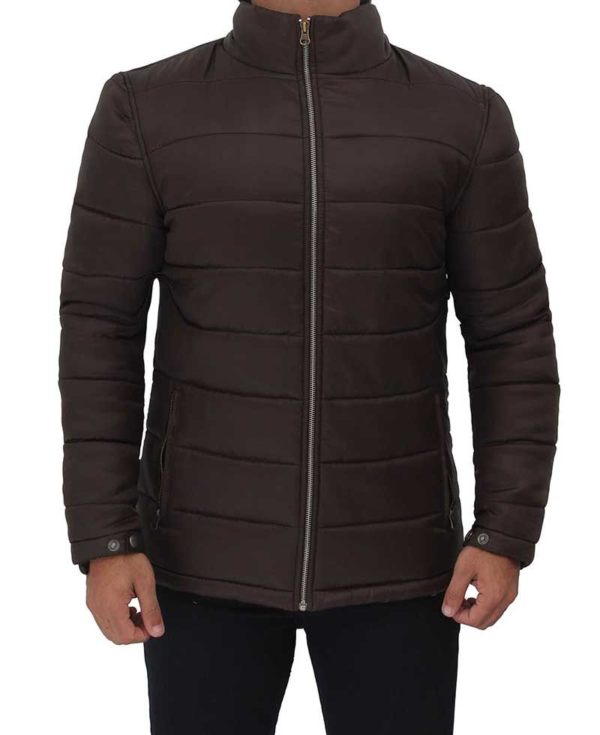 Mens Stuart Dark Brown Puffer Jacket