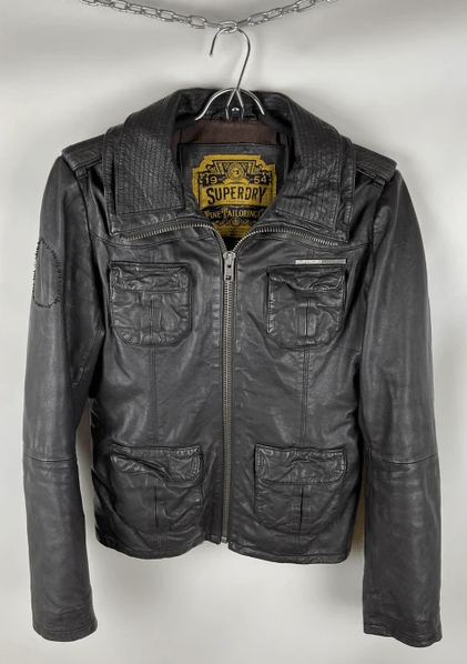 superdry distressed leather jacket