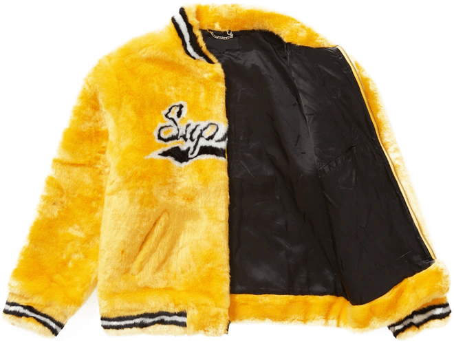 supreme yellow fur jacket