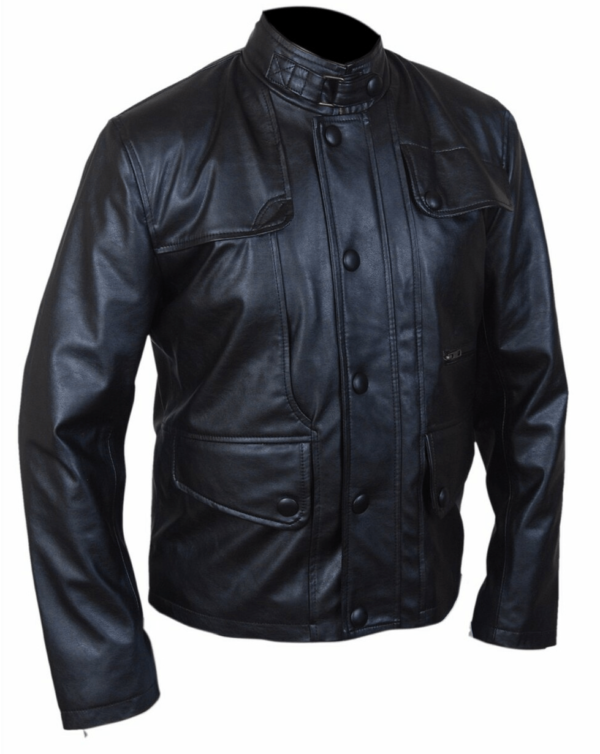 Mens T5 Terminator Genisys Arnold Schwarzenegger Leather Jacket - Image 3