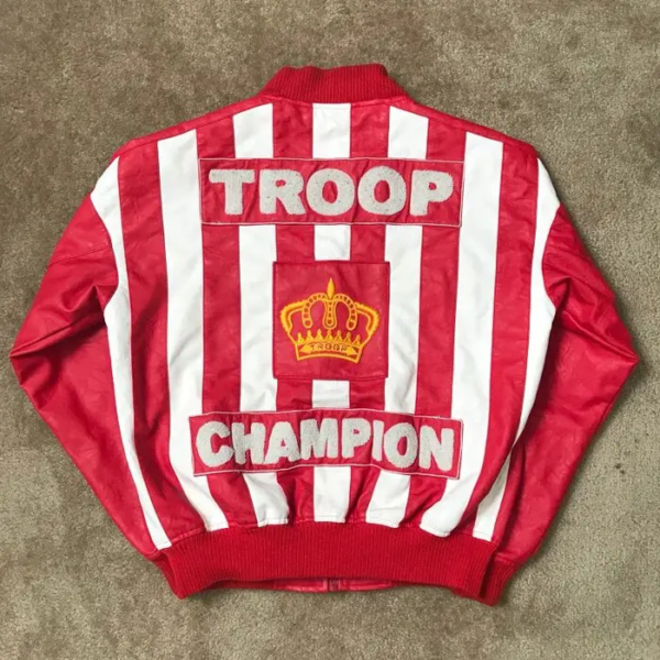 Cool J Red Bomber Troop Champion LL Leather Jacket - Image 3