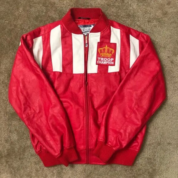 Cool J Red Bomber Troop Champion LL Leather Jacket - Image 2