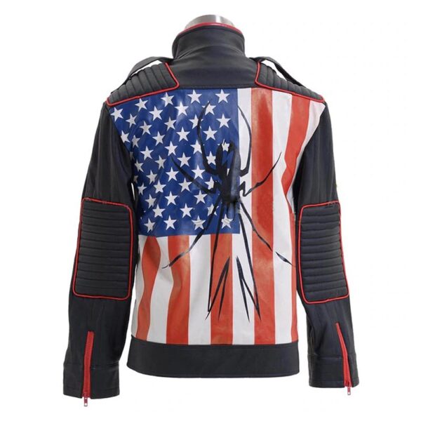 US Flag Jet Star My Chemical Romance Gerard Way Danger Days Black Leather Jacket - Image 2