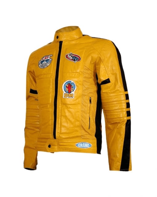 Uma Thurman Kill Bill Yellow Motorcycle Leather Jacket