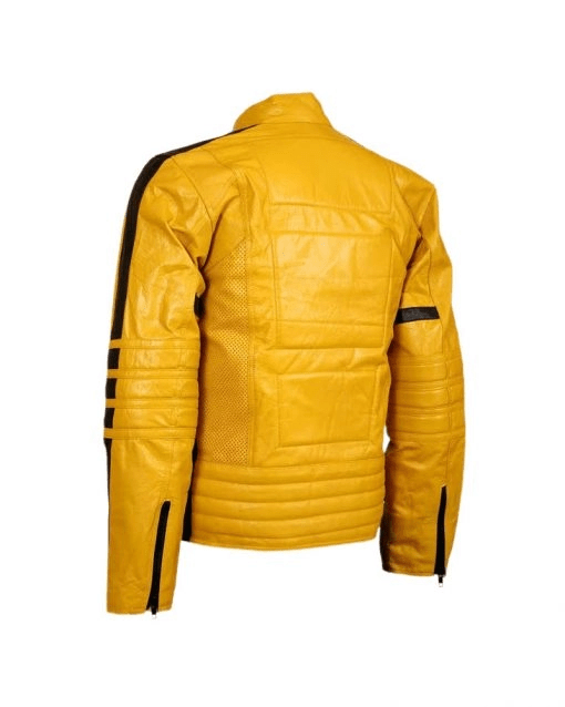 Uma Thurman Kill Bill Yellow Motorcycle Leather Jacket - Image 2
