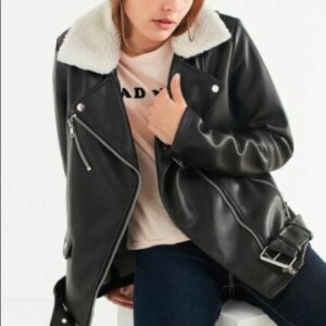 Urban Outfitter Leather Jacket Fur Collar