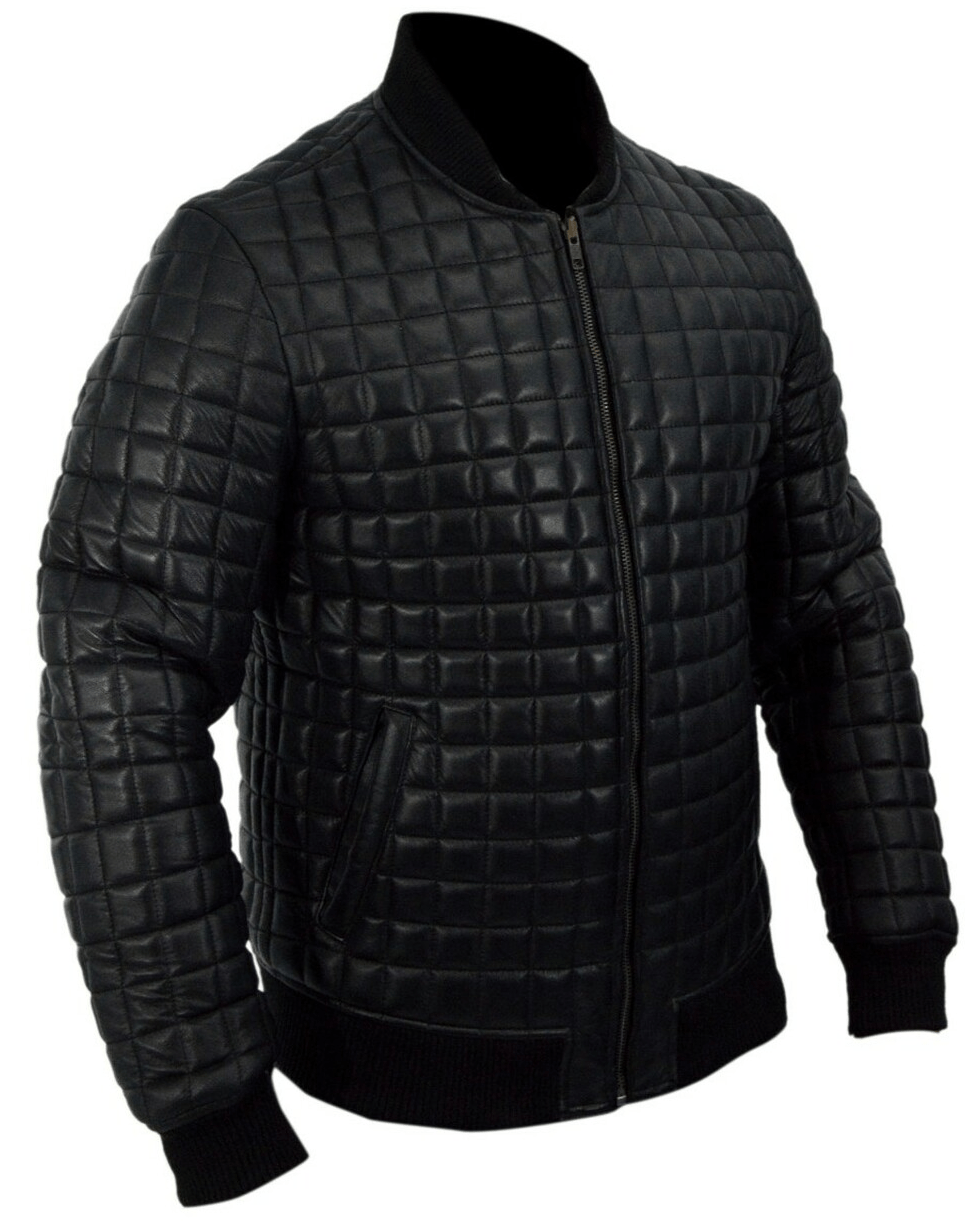 Usher Quilted Bomber Leather Jacket - Color Jackets