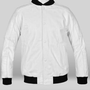 White Bomber Leather Jacket Outfit