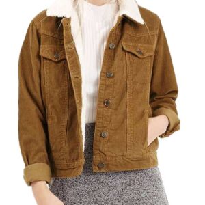 Womens Corduroy cotton Brown Jacket