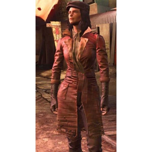 Wright Fallout 4 Piper Leather Long Coat - Image 2